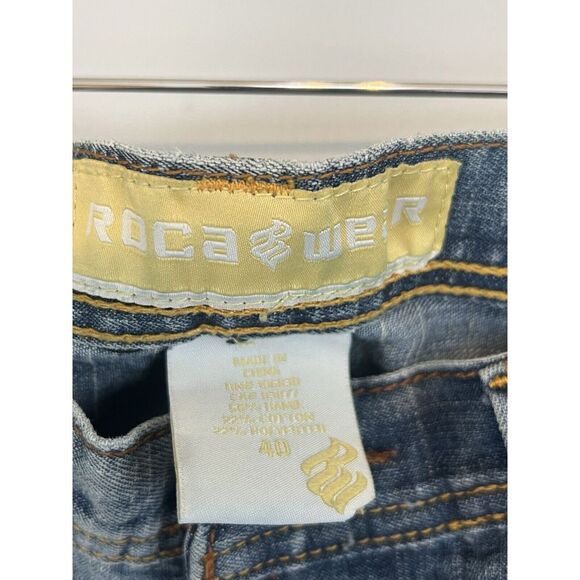 Vintage Rocawear‎ Blue Denim Shorts Mens Size 40 Y2K Baggy Embroidered Oversized - Picture 5 of 13